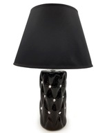 Čierna stolná lampa s glamour kryštálmi