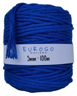 Točená bavlnená šnúra Macrame Ekologická ECO Nevädza modrá 100m 5mm