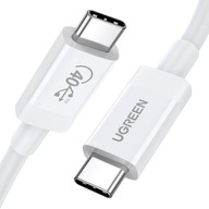 Kábel USB-C USB4 40Gbps 8K 60Hz PD 100W 80cm biely