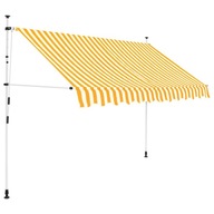 Manuálna výsuvná markíza, 250 cm, oranžová a biela