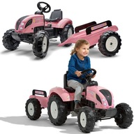 PEDÁLOVÝ TRAKTOR PRÍVES OBROVSKÝ COUNTRY STAR TRACTOR PINK 3+ FALK