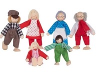 Rodinka bábik na chalupu, drevené bábiky 3 generácií