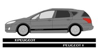 PEUGEOT polepy pruhy na dvere, prahy auta