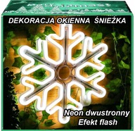 SNEHOBIELA ​​NEÓNOVÁ 40cm LED VIANOČNÁ DEKORÁCIA NA OKNO