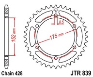 JT JTR839,57 ZADNÉ OZUBENÉ KOLO