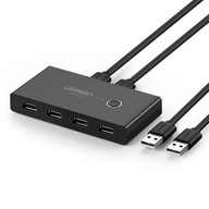 Prepínač USB 2.0 KVM prepínač 2 x 4 Tlačiareň atď