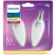 2 x E14 LED žiarovka 7W=60W 806lm PHILIPS 2700K