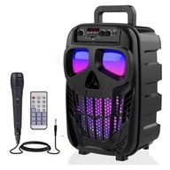 BEZDRÔTOVÝ PRENOSNÝ REPRODUKTOR KARAOKE BLUETOOTH RÁDIO MIKROFÓN LED USB