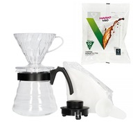 Hario V60 Drip Set V60-02, Server 600 ml, Filtre 40 + Filtre 100 ks