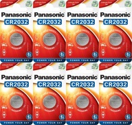 Lítiová batéria Panasonic CR2032 CR 2032 3V DL2032 x8