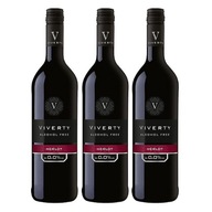 VIVERTY MERLOT nealkoholické červené polosuché víno 750 ml 3 fľaše