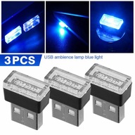 3x Mini Blue LED USB Vnútorné osvetlenie