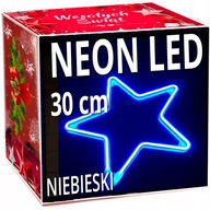 NEON STAR LED 30 cm OBOJSTRANNÉ okno Osvetlenie vianočného stromčeka trvalé svetlo