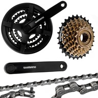 KĽUKA + REŤAZ + FREESPEED SHIMANO 3x7 48x38x28