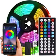 FAREBNÝ RGB LED PÚH 5M BLUETOOTH POPRUH APLIKÁCIA OVLÁDANIE HUDBY DIAĽKOVÉ OVLÁDANIE