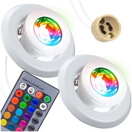 2x LED STROPNÝ HALOGÉN S RGB LED ŽIAROVKOU.DIAĽKOVÉ OVLÁDANIE