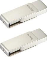 Hama pendrive 128GB otočný USB 3.0 strieborný x2