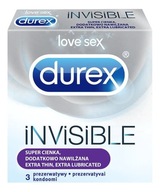 Durex Invisible Vlhčené kondómy 3 ks.