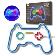 Nástenné plexi svietidlo NEON GAMEPAD, stmievač + USB, farebné, bez zdroja