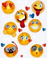 NAŽEHLOVAČKY NA OBLEČENIE NÁLEPKY FACEBOOKU FARBA EMOJI MINKY