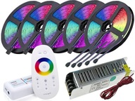 SET 25M 750 LED pásik na diaľkové ovládanie napájací zdroj RGB BIELY