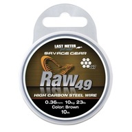 Savage Gear Raw 49 Nerezové lanko bez povrchovej úpravy, priemer 0,36 mm, 11 kg, 10 m