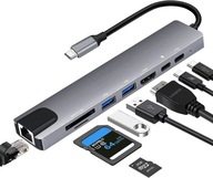 ADAPTÉR 9v1 HUB USB-C HDMI RJ45 Ethernet SD