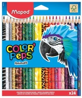 Colorpeps Animals Trojuholníkové pastelky 24 ks Maped