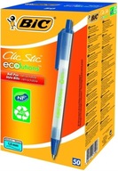 Zasúvacie guľôčkové pero Bic Ecolutions Clic Stic x50