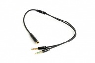 Stereo audio adaptér 2x3,5mm minijack, 4PIN, 0,2m