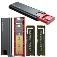 NVME/SATA PCIe SSD kryt M.2 USB-C 3.1 Gen2 disk