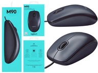 LOGITECH M90 KÁBLOVÁ KANCELÁRSKA USB MYŠ 1000 DPI POČÍTAČOVÁ MYŠ ČIERNA