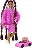 MATTEL HHN06 Bábika Barbie Extra, hnedé vrkoče, ružový outfit