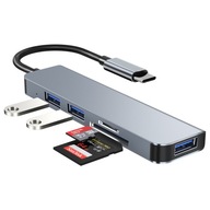 ROZBOČOVACÍ ADAPTÉR 5V1 USB-C TYP USB 3.0 ČÍTAČKA SD / TF