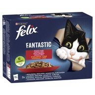 FELIX FANTASTICKÉ MÄSO s hovädzím mäsom; králik; jahňacie; kura 12X85G