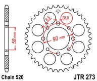 JT JTR273.44 ZADNÉ OZUBENÉ KOLO