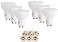 6x GU10 3W neutrálne LED žiarovky + objímky adaptéra