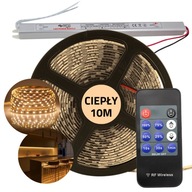 SET 10m Páskový LED pás SMD biely teplý napájací zdroj + 12V diaľkové ovládanie