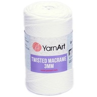 YarnArt TWISTED Macrame mäkká točená struna 3 mm BIELA ​​751