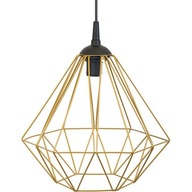 Geometrické zlaté drôtené podkrovné svietidlo glamour E27