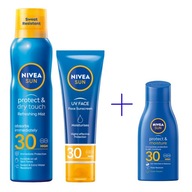 NIVEA SUN opaľovací krém na tvár + sprej na opaľovanie + krém 30 ml