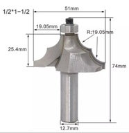 Dekoratívna fréza s ložiskom pre dvierkové zásuvky 51x12,7