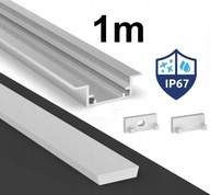 LED PROFIL DO KÚPEĽNE HERMETICKÝ VODEODOLNÝ P11-2 STRIEBORNÝ SET 1M