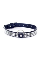 GOLÍK LUX CHOKER BDSM SILVER kamienky 2 CM