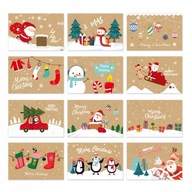 Vianočné pohľadnice s obálkami 24 kusov