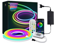 5m NEON FLEX RGBIC 5050 LED pásik Bluetooth aplikácia Diaľkové ovládanie Napájanie