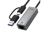 Sieťová karta USB Type-C/Type-A RJ45 2,5 Gbit Unitek