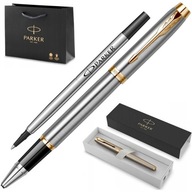 Rollerball Pen Parker IM Brushed Metal GT, oceľ, v originálnom darčekovom obale