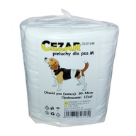 CEZAR Pampers plienky pre psíkov M 12 ks, obvod bruška 30-44 cm