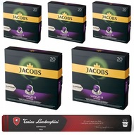 5 x Jacobs Nespresso Lungo 8 kapsúl Intenso 20 ks + LAMBORGHINI RED 10 ks